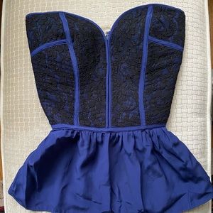 Parker Silk and Lace Strapless Corset Top